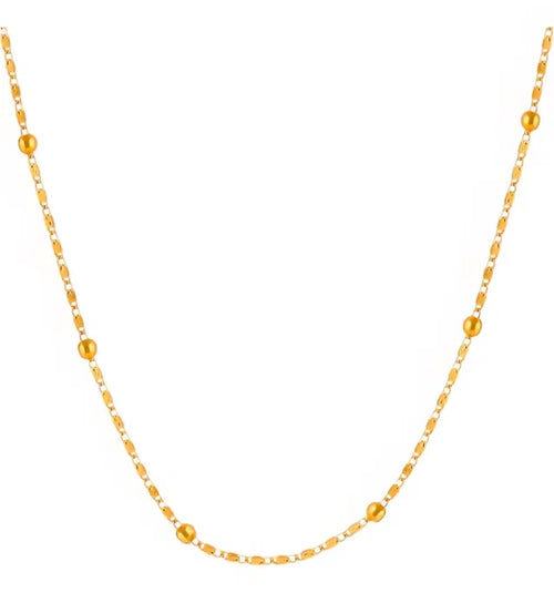 Womens Artificial ballchain necklace long length in metal 
F9 quality